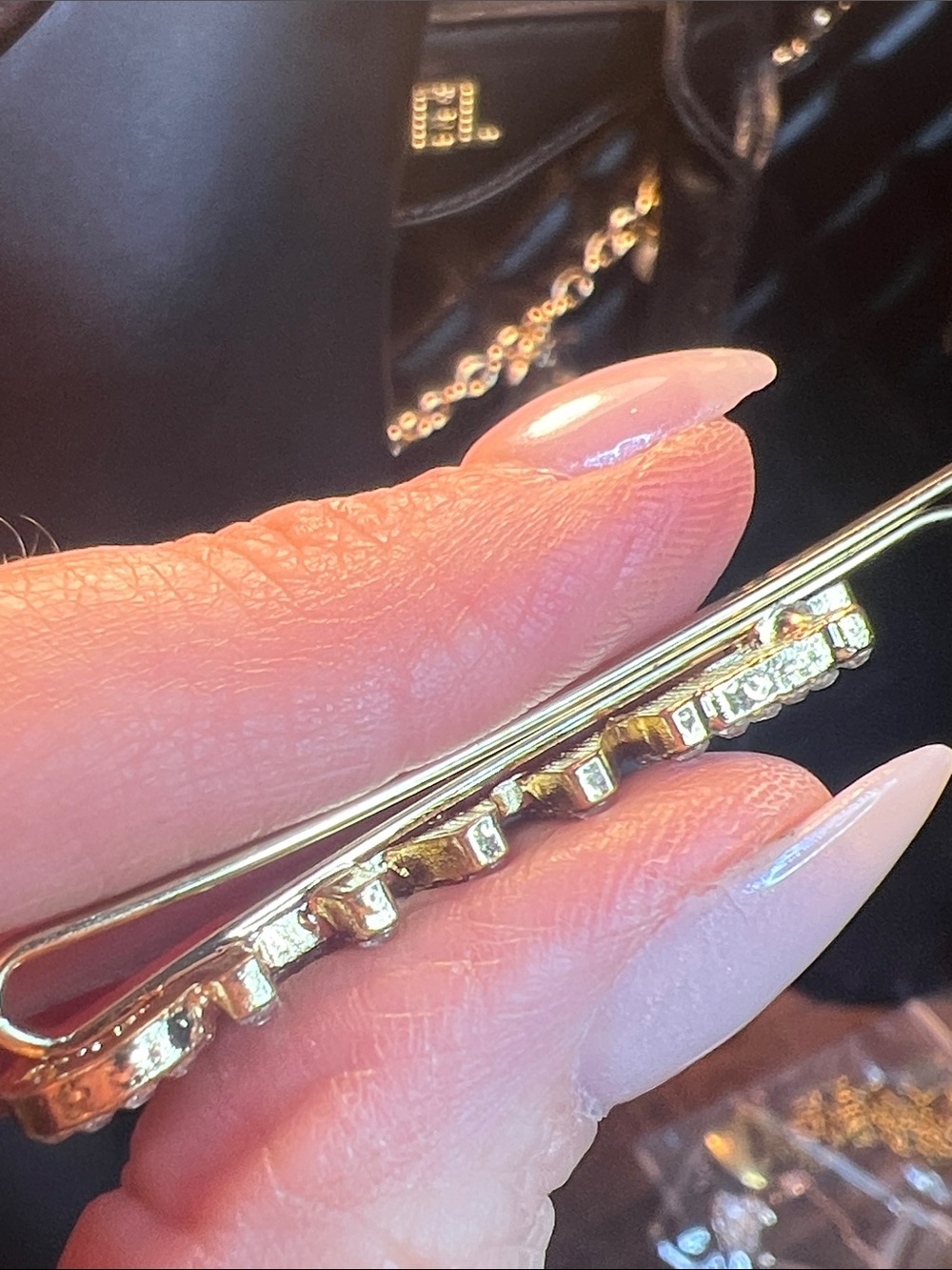 Crystal Nameplate Hair Pin - Silver "CHARM" Style - Picture 4 of 6